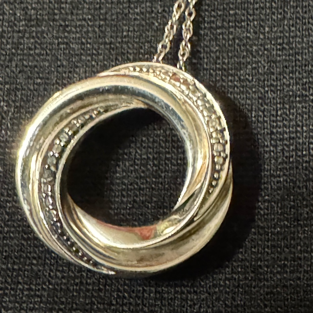 Black & White Diamond Silver Necklace